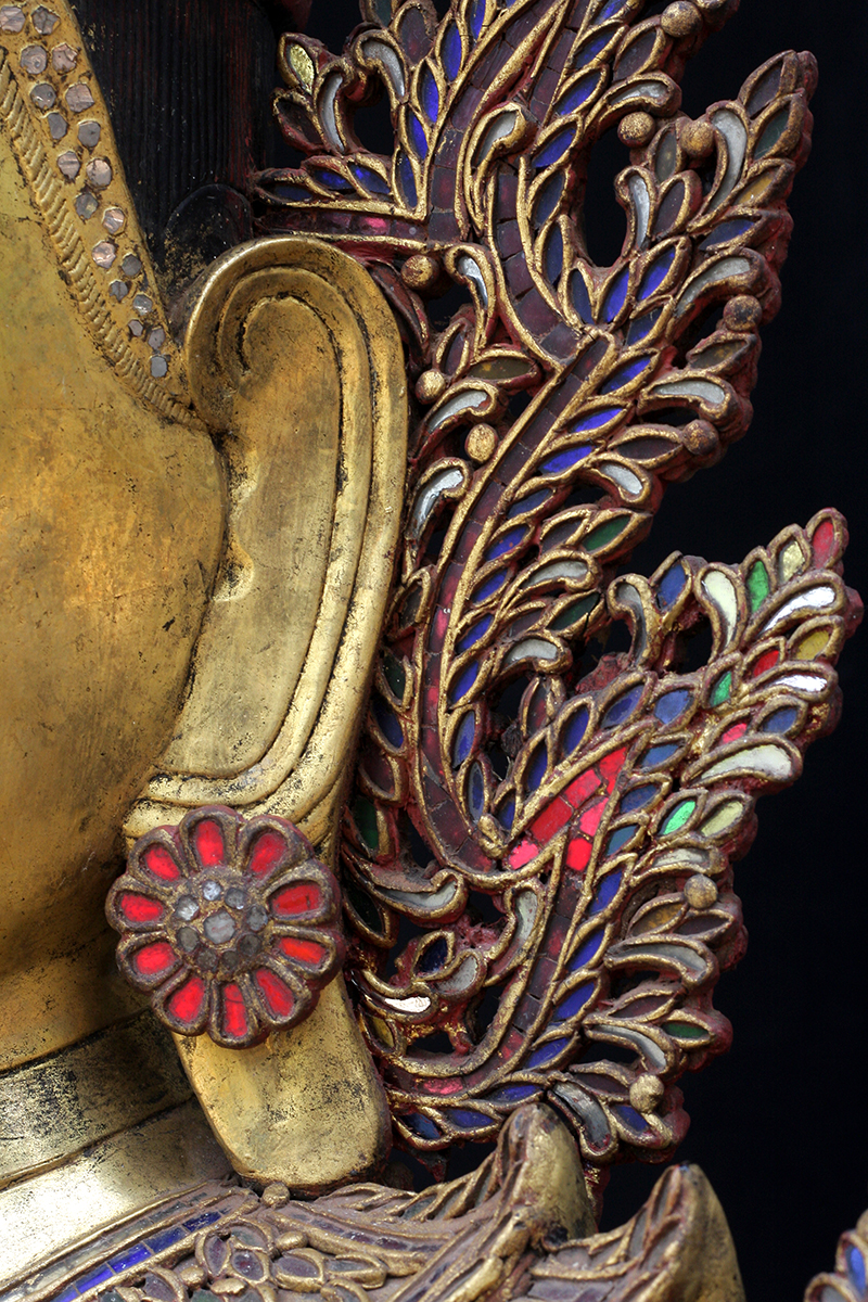 Extremely Rare Early 18C Lacquer Shan Burmese Buddha #DW098